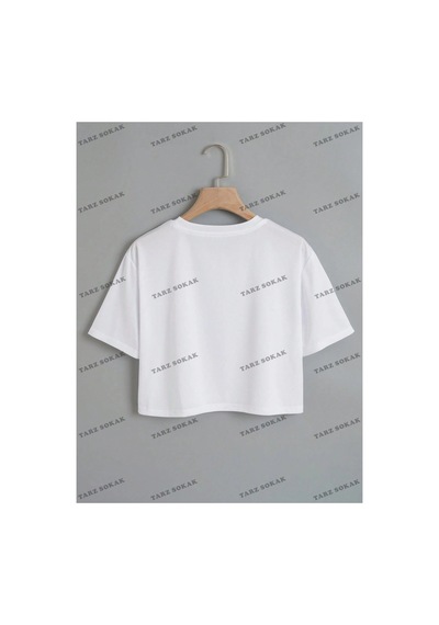 Tarzsokak Crop Ckod-232913 Karikatür & Sloganlı Grafik Crop Ckod-232913 Tee Beyaz