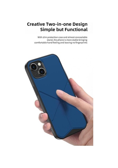 Rock Space Apple Uyumlu iPhone 13 Pro Max Kılıf Element Serisi Standlı - Mavi Mavi