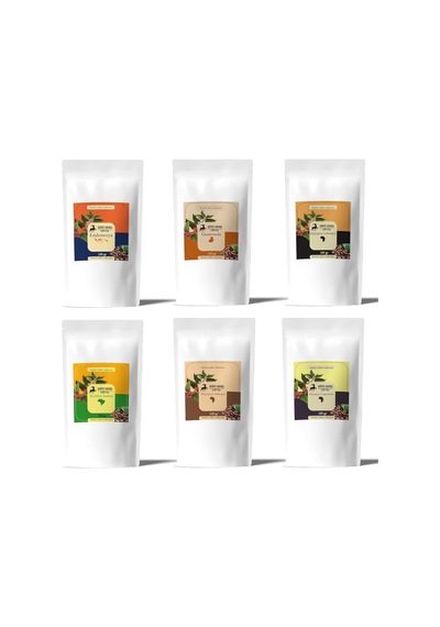 Dünya Kahveleri 6 Çeşit X 100 Gr - Arabica - / Brezilya Santos/endonezya/etiyopya Sidamo/etiyopya Yirgacheffe/guatema Aeropress