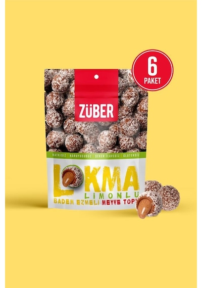 Züber Lokma Limonlu Badem Ezmeli Meyve Topu 6 x 96 G