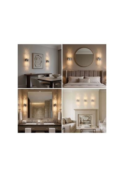 Bubbleflux Dubble Medium 40 Cm Modern Tasarım Led Aplik - Duvar Lambası - Gümüş - Pilli - Günışığı Gümüş Pilli