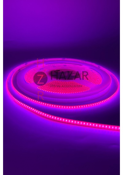 12 Volt 3mm 400 Ledli İnce Esnek Cob Şerit Led Pembe Ip20 5 Metre