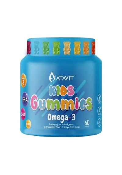 Kids Gummies Omega-3 Balık Yağı, 60 Çiğnenebilir Form