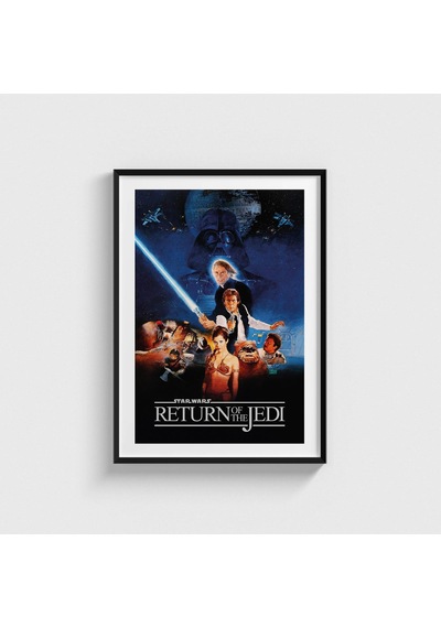 Star Wars: Return Of The Jedi 1983 Film Posteri Tablo Çerçeveli Poster Duvar Dekorasyonu Siyah Çerçeveli Tablo Siyah Çerçeveli Tablo Dn11d347sıyah
