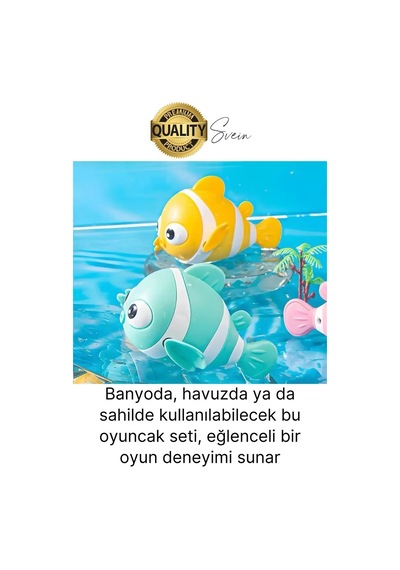Kurmalı Balık Bebek Banyo Oyuncağı Arkadaşı Deniz Şişme Havuz Küvet Suda Yüzen Eğlenceli Oyuncak