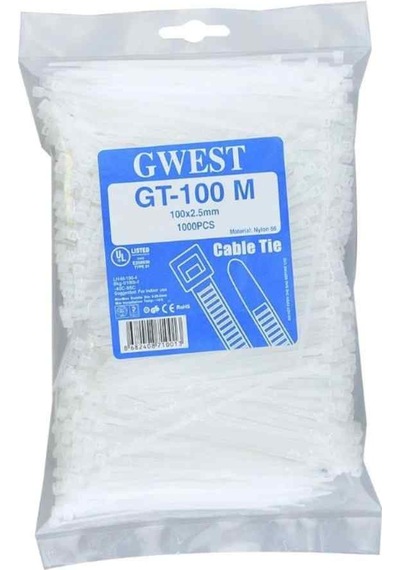 Gwest Gt 100 M 1000 Adet 100x2.5mm Beyaz Kablo Bağı