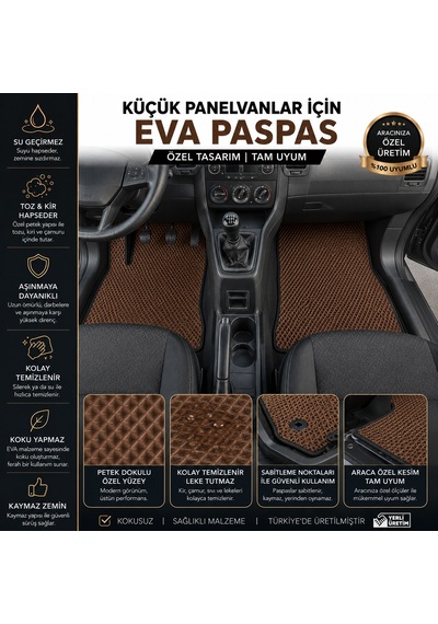 Ford-tourneo-connect-panelvan- 2013-2020 İçin Eva Sadece Ön Paspas Metal Topukluk Hariç