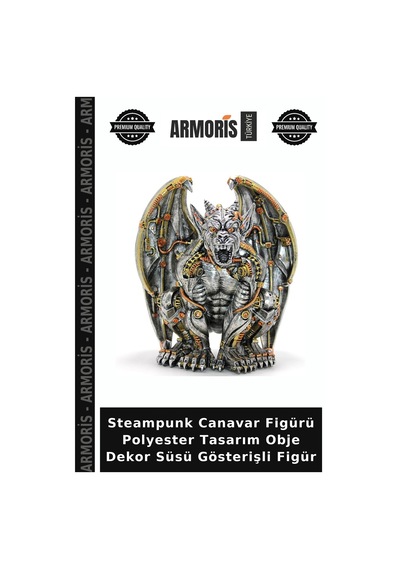 Steampunk Canavar Figürü Polyester Tasarım Obje Dekor Süsü Gösterişli Figür