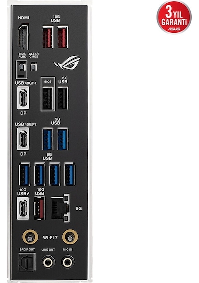 Asus Rog Strıx X870e-h Gamıng Wıfı7, 4xddr5, 4xm.2, Dp, Hdmı, Type-c, Pcıe 5.0, Wi-fi 7, Bluetooth V5.4, Am5 Soket Gamıng Anakart