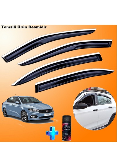 Fiat Egea Sedan Mügen Cam Rüzgarlığı Abs Nikelaj Krom Cam Rüzgarlığı 2015 Sonrası + Ebrayn 150ml Koku