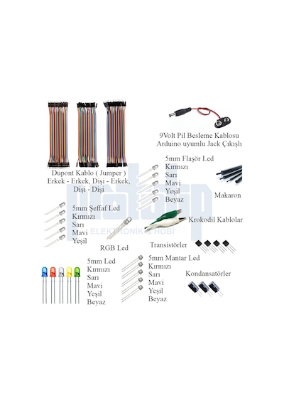 Arduino Başlangıç Seti Uno R3 Turbo Black V3. 112 Parça 359 Adet