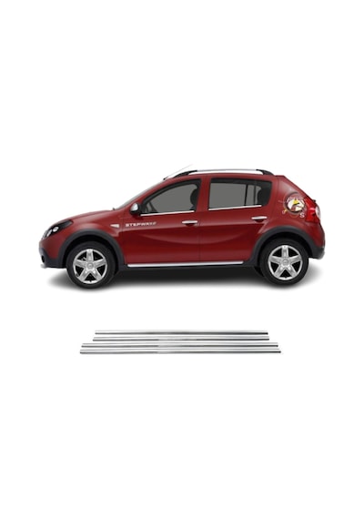 Dacia Sandero Krom Cam Çıtası 4Parça 2007-2012 Arası P.Çelik