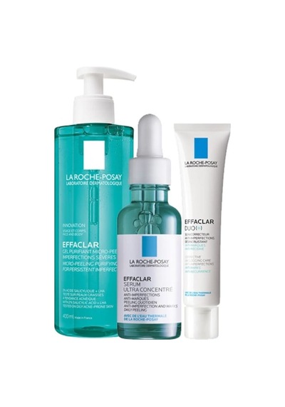 La Roche Posay Effaclar Serum 30 ML + Peeling Jel 400 ML + Effaclar Duo 40 ML
