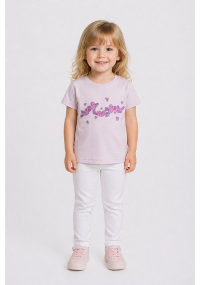 Yale Kids 1 4 Yaş Kız Çocuk %95 Pamuklu Tişört Lila