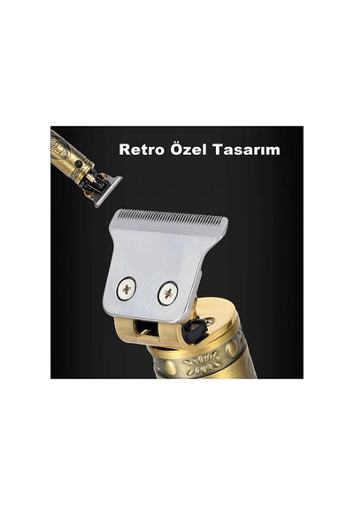 Profesyonel T-bıçak Ense Sakal Çizim Tıraş Makinesi Digital Göstergeli Metal Usb Type-c Pasl