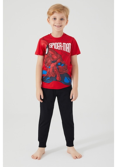 Spiderman The Flying Hero Kırmızı Erkek Çocuk Kısa Kol Pijama Takım 5274-32939 Kırmızı