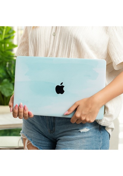 Apple Uyumlu MacBook Air 13 M1 Kılıf Sert Kapak İnce Hafif Darbe Çizilme Koruma Touch Id 13.3 İnç Açık Yeşil