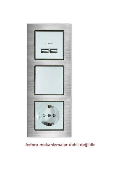 Asfir Schneider Asfora Serisi Alüminyum Gümüş Dikey Üçlü Çerçeve Alg213-71 Modeli