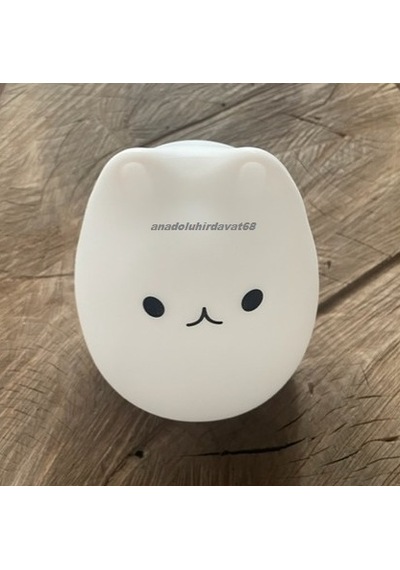 Dmr Pufuduk Lamba Mini Kedi Oyuncak Silikonlu 8 Farklı Led Işıklı Lamba Renkli