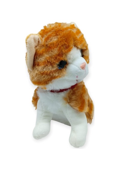 Sesli Peluş Kedi 25 Cm - Sarı Sarı