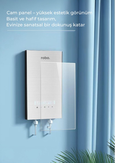 Merkezi Sistem Dijital Akıllı Şofben Büyük Boy Gri 12500w Banyo Ve Mutfakta Aynı Anda Sıcak Su