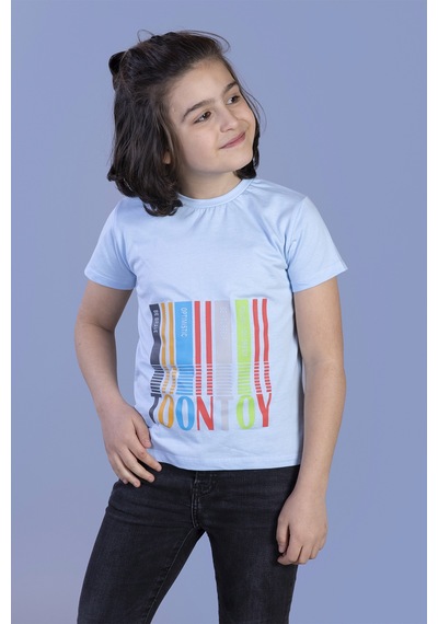Toontoy Kids Toontoy Erkek Çocuk Baskılı Tişört Mavi