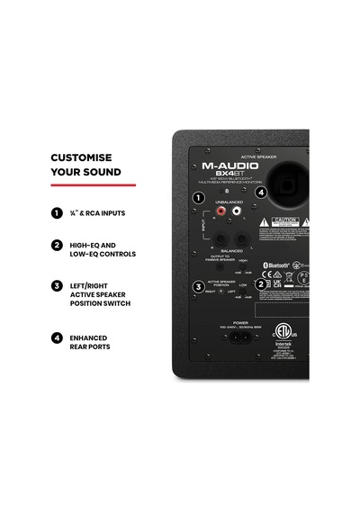 Bx4bt 4.5 Bluetooth Stüdyo Monitör Çifti Kayıt, Düzenleme, Multimedya İçin Kablosuz Bluetooth Pc Hoparlörleri,