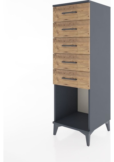 Hyperion Dolap 5 Çekmeceli 44x44x134 Antrasit-çam Antrasit