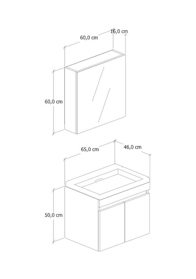 %100 Mdf 65 Cm Saura Banyo Dolabı Beyaz %100 Mdf 65 Cm Saura Banyo Dolabı Beyaz