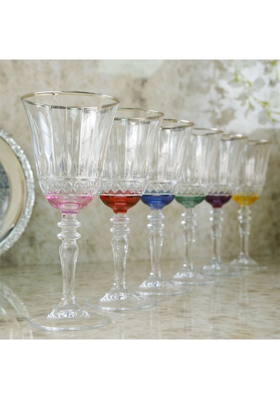 Aryıldız Fiona 6'lı Uzun Kadeh Platin 300 Ml Renkli