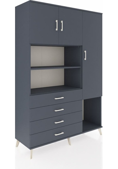 Hyperion Dolap 8 Raflı 4 Çekmeceli 3 Kapaklı 132x44x195 Antrasit-antrasit/antrasit Antrasıt/antrasıt Hyperion Dolap 8 Raflı 4 Çekmeceli 3 Kapaklı 132x44x195 Antrasit-antrasit/antrasit Antrasıt/antrasıt