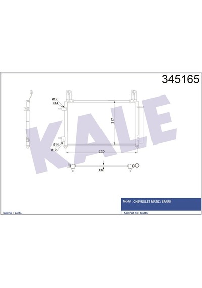 Kale Klıma Radyator Chevrolet Matız - Spark 0.8 - 1.0 05// 535 305x16 Klr-345165