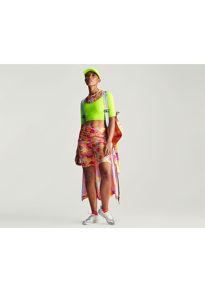 Adidas By Stella Mccartney Printed Shine Rolltop Kadın Koşu Taytı Iw3880 Renkli Çok Renkli