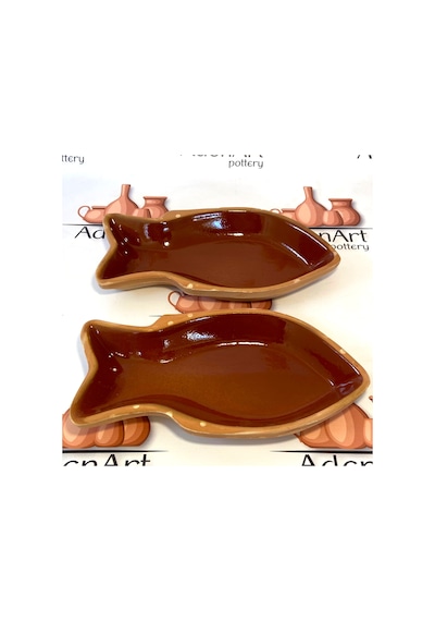 2'li Toprak Sırlı Balık Güveci Büyük Boy 30x15 Cm