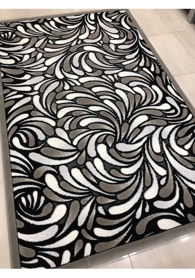 Kaşmir Halı Jade 146X233 Z 012-02 Gri Siyah Beyaz 4 M2 Halı !