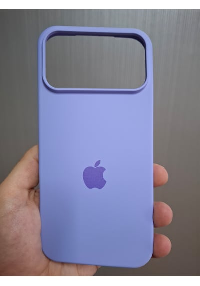 Apple Uyumlu iPhone 17 Pro Max Logolu İçi Kadife Silikon Lansman Kılıf Lila