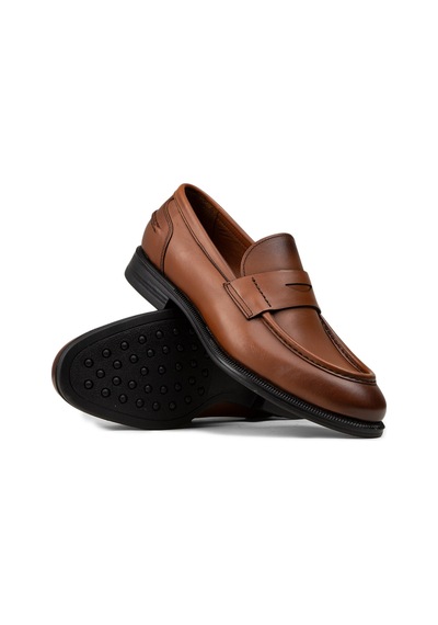 Deery Erkek Taba Renk Hakiki Deri Klasik Loafer Ayakkabı - 02025mtbac01 Taba