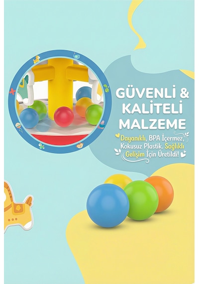 Bas-çevir Atlı Karınca Oyuncağı Renkli Toplu Eğitici Bebek Oyuncağı - Mavi