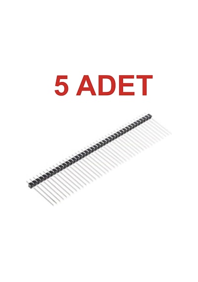 5 Adet Uzuun Erkek Header 1x40 23mm 180 Derece 2.54mm Rodevino