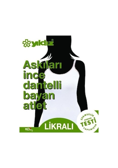 Yıldız 2272 Ekru Likralı Askıları Ince Dantelli Kadın Atlet