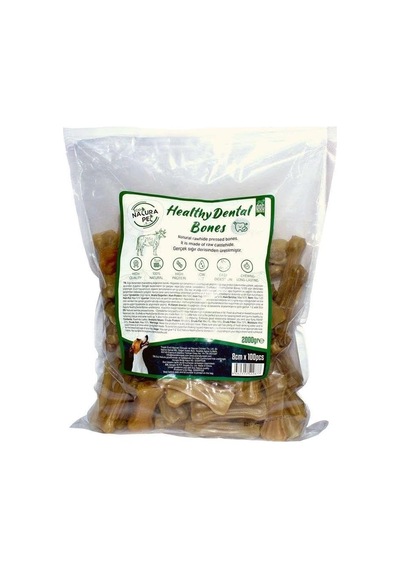 Healty Dental Bones Natural Pres Kemik 8cm 100lü 2000gr