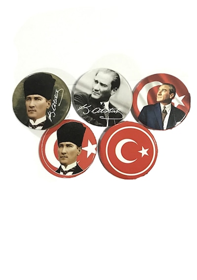 5 Adet Atatürk Yaka Rozeti 23 Nisan 10 Kasım 19 Mayıs Çocuk Yetişkin Dağıtmalık Hediyelik Yaka Süsü Tüm Yaşlar
