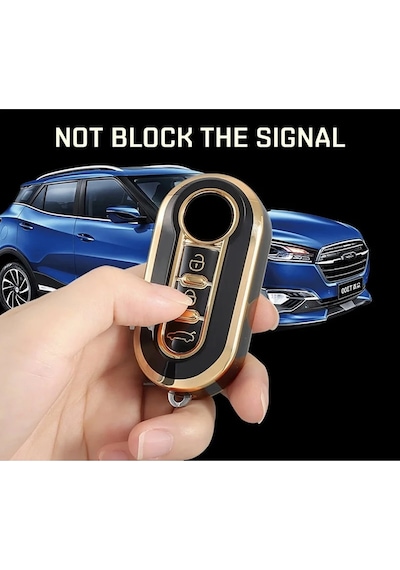 Fiat Uyumlu Uyumlu DOBLO ANAHTAR KILIFI NANO SİYAH GOLD