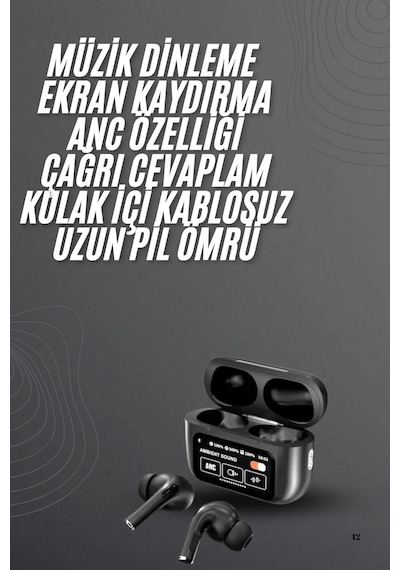 Mey İthalat Kulak İçi Bluetooth Kulaklık Ekranlı Müzik Dinleme Çhassasiyet Cevaplama Siyah Yeni Nesil Diğer
