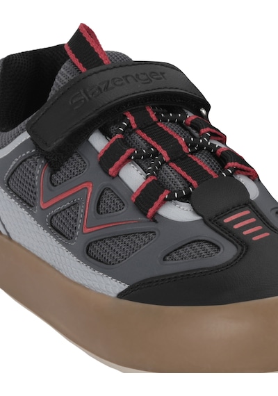 Slazenger Kobalt I Erkek Çocuk Cırt Cırtlı Koyu Gri / Siyah Günlük Spor Ayakkabısı
