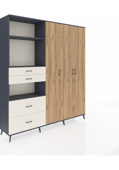 Hyperion Dolap 12 Raflı 4 Çekmeceli Tek Askılı 220x44x243 Antrasit-çam/aytaşı Atlas Çam/aytası - Antrasıt Hyperion Dolap 12 Raflı 4 Çekmeceli Tek Askılı 220x44x243 Antrasit-çam/aytaşı Atlas Çam/aytası - Antrasıt