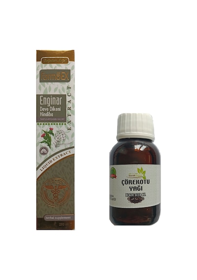Enginar & Deve Dikeni & Hindiba Ekstrat 250 ML +Çörekotu Yağı 50 ML