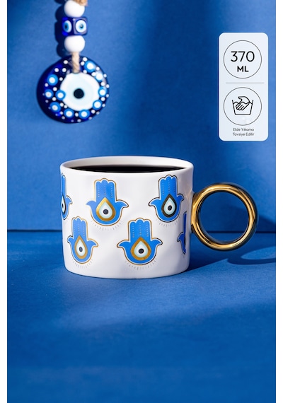 Emsan Mavi Boncuk Kupa 370 Ml Multicolor
