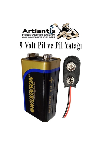 9 Volt Pil Ve Pil Yatağı 1 Adet 9v Pil Yuvası İkili 9v Pil Başlığı Pil Tutucu Çift Başlıklı Kare Pil Okul Elektrik Deney