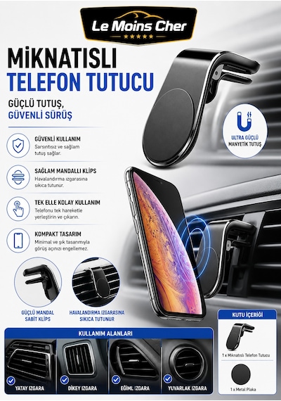 Aston Martin Dbs Coupe Mıknatıslı Telefon Tutucu Izgara Tipi Mandallı Araç İçi Siyah